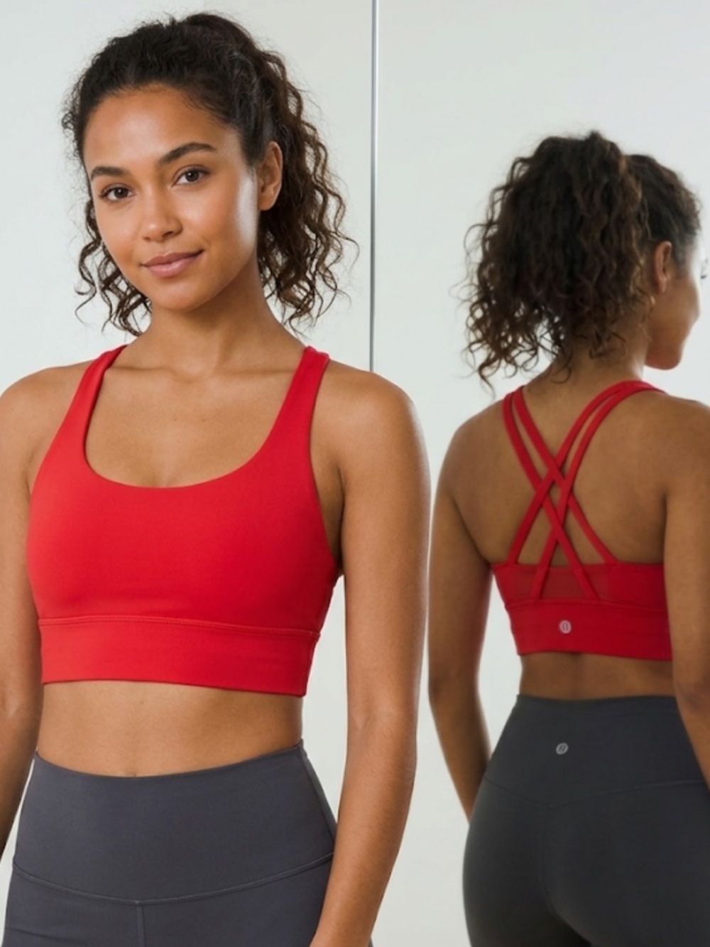 lululemon athletica Red Crisscross Strappy Sports Bra XSmall Size 2